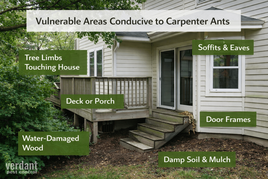 Vulnerable areas carpenter ants